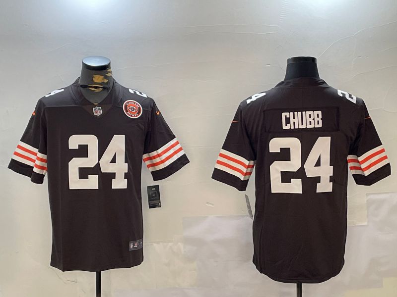 Men Cleveland Browns #24 Chubb brown Second generation 2024 Nike Limited NFL Jersey style 2->cleveland browns->NFL Jersey